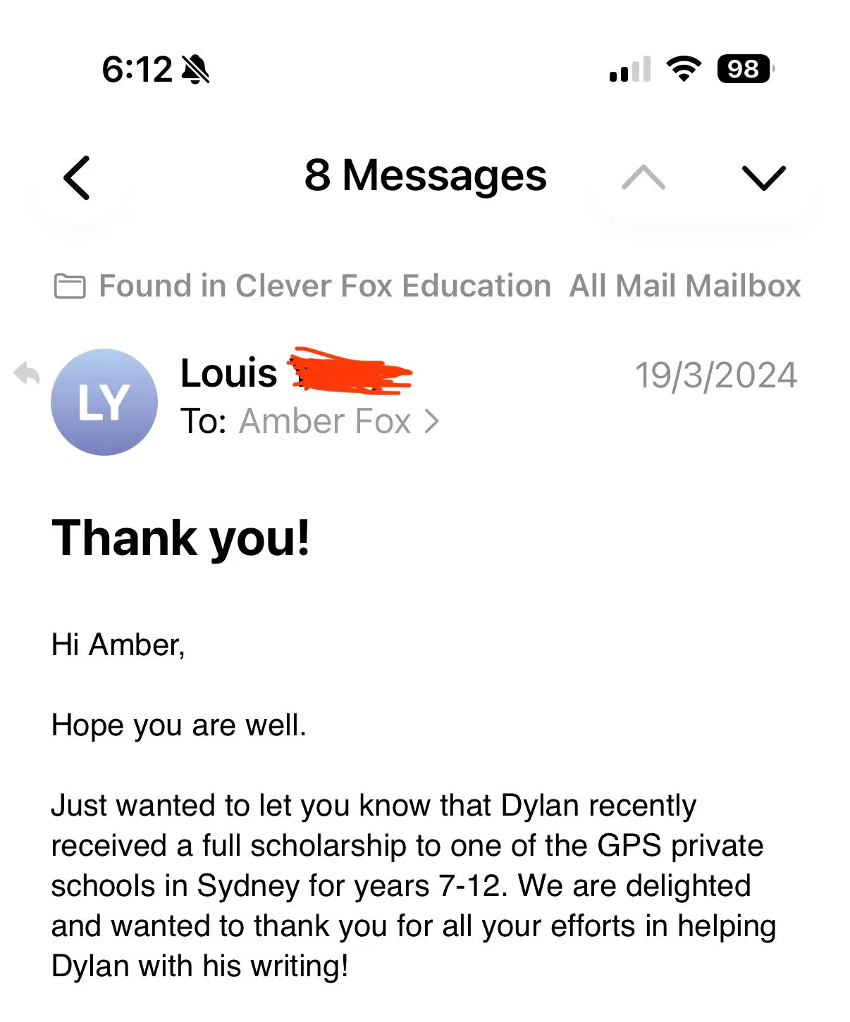 Clever Fox student — year 7-12 scholarship offer at GPS Private School