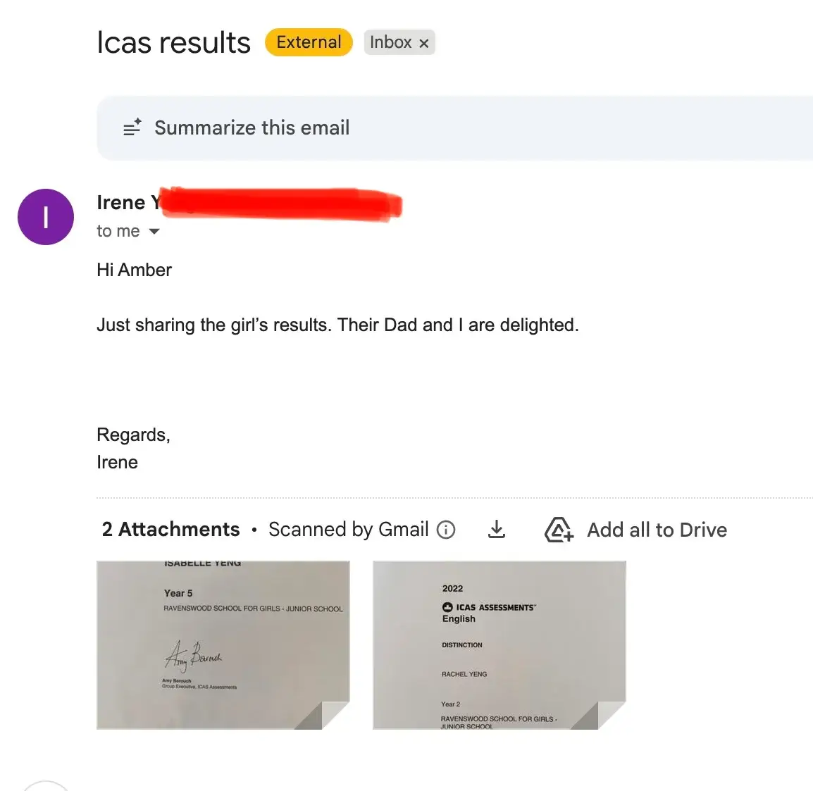 High Distinction and Distinction in ICAS English!