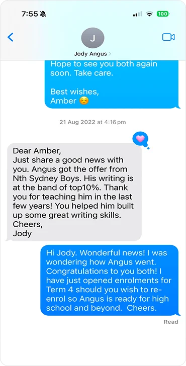 North Sydney Boys and Top 10% Writing!