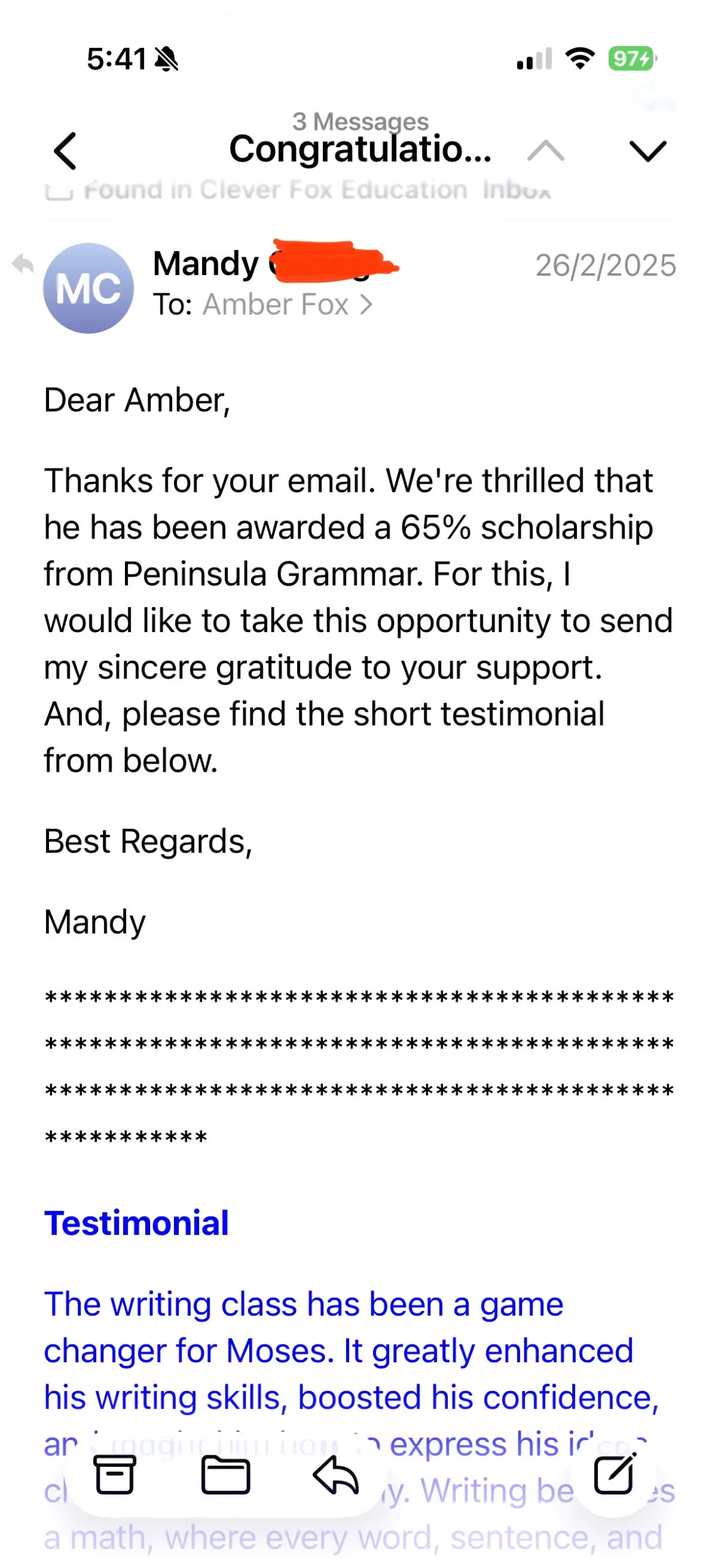 Peninsular Grammar Scholarship!
