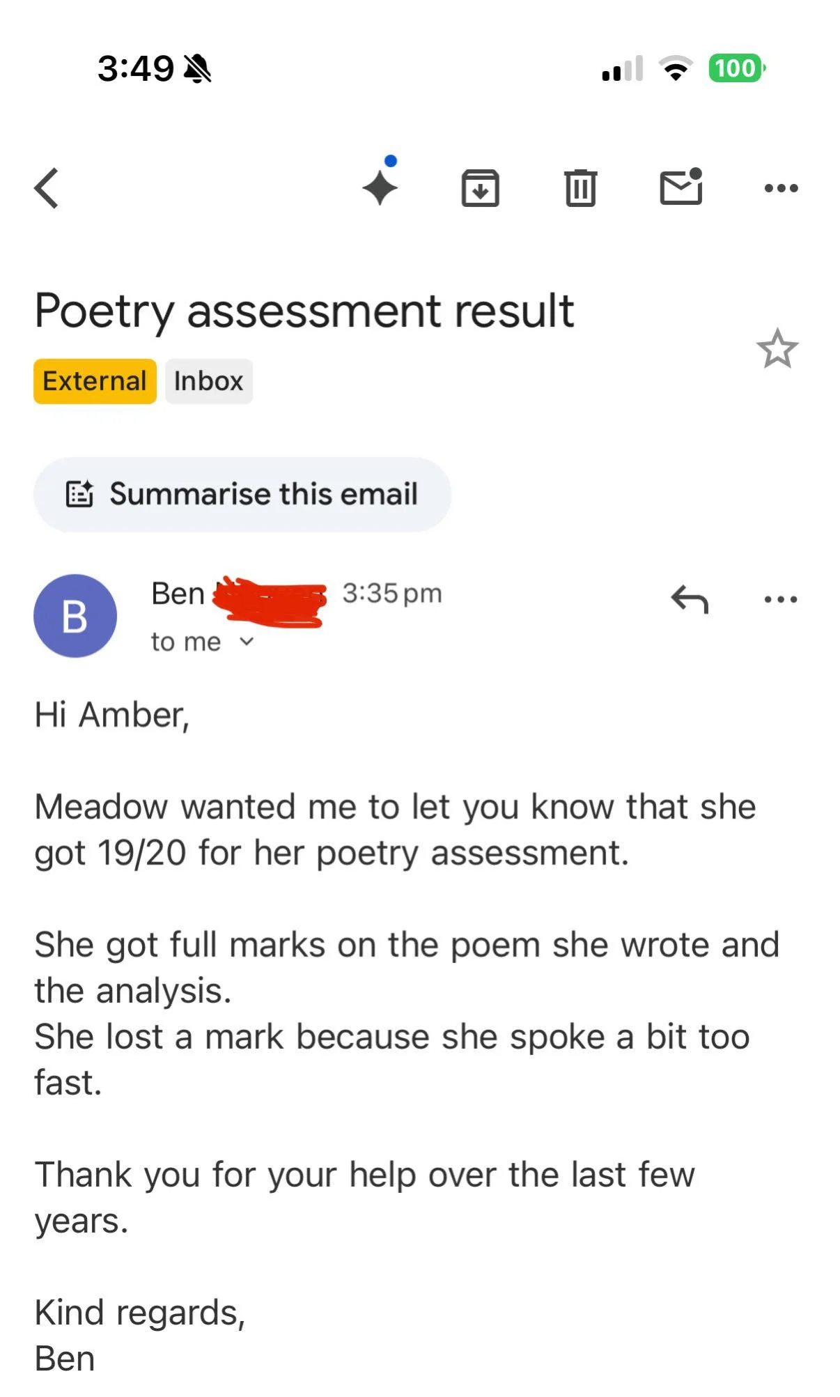 Poetry success!