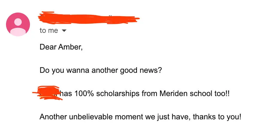 Clever Fox student — scholarship offer at Meriden
