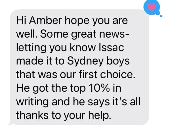 Sydney Boys HS offer and Top 10% Writing!