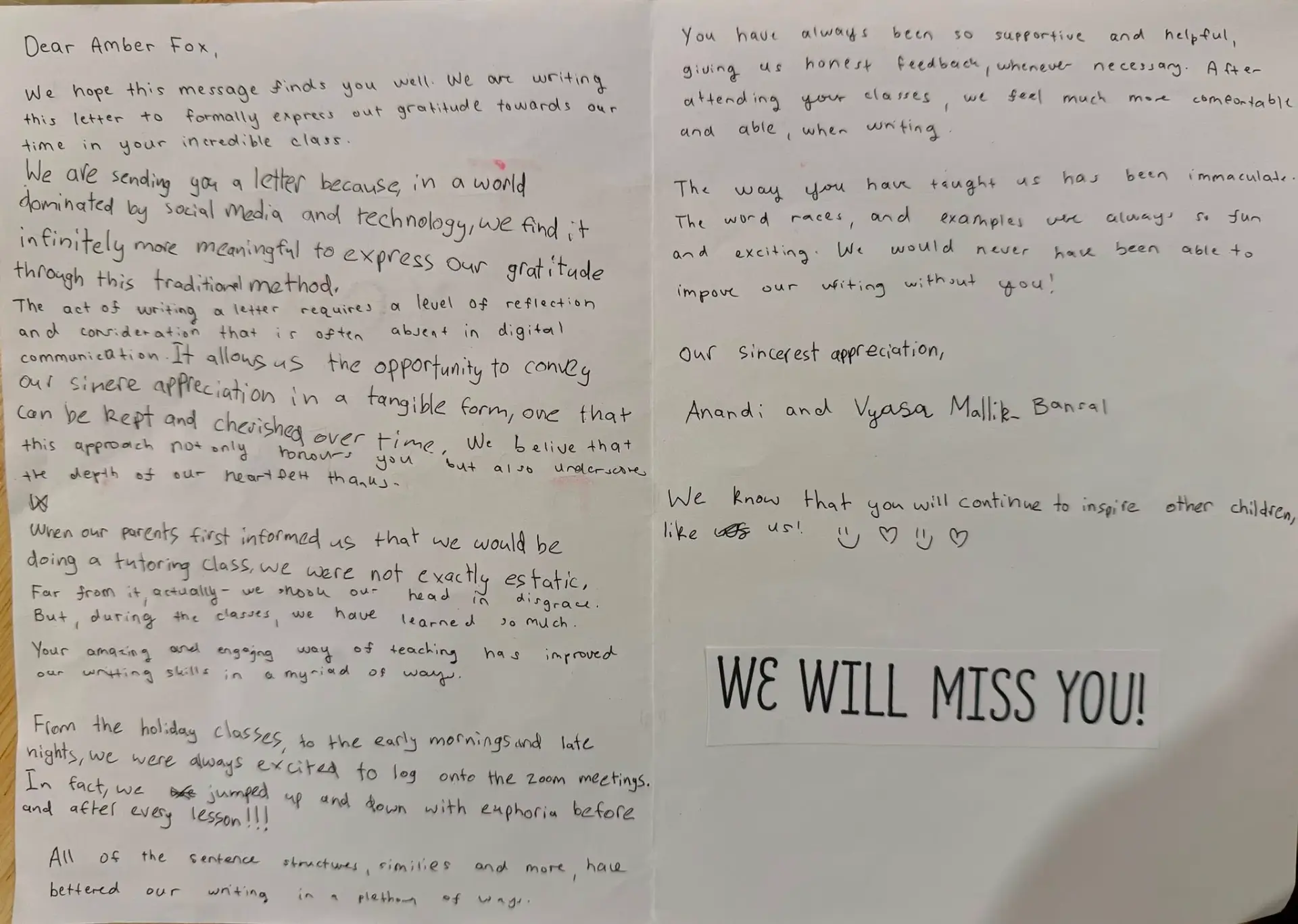 Thank you card!