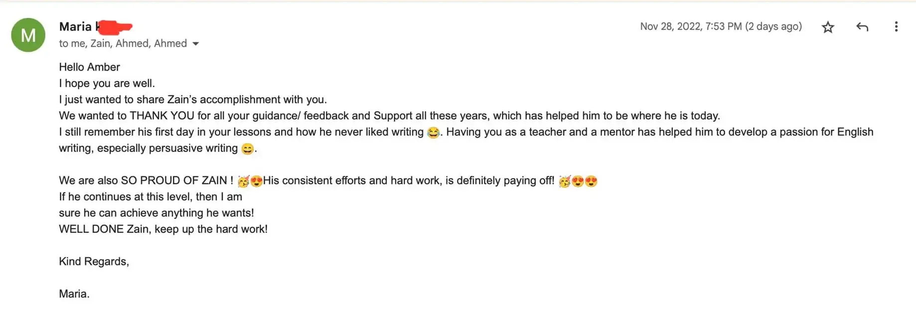 Thank you email!