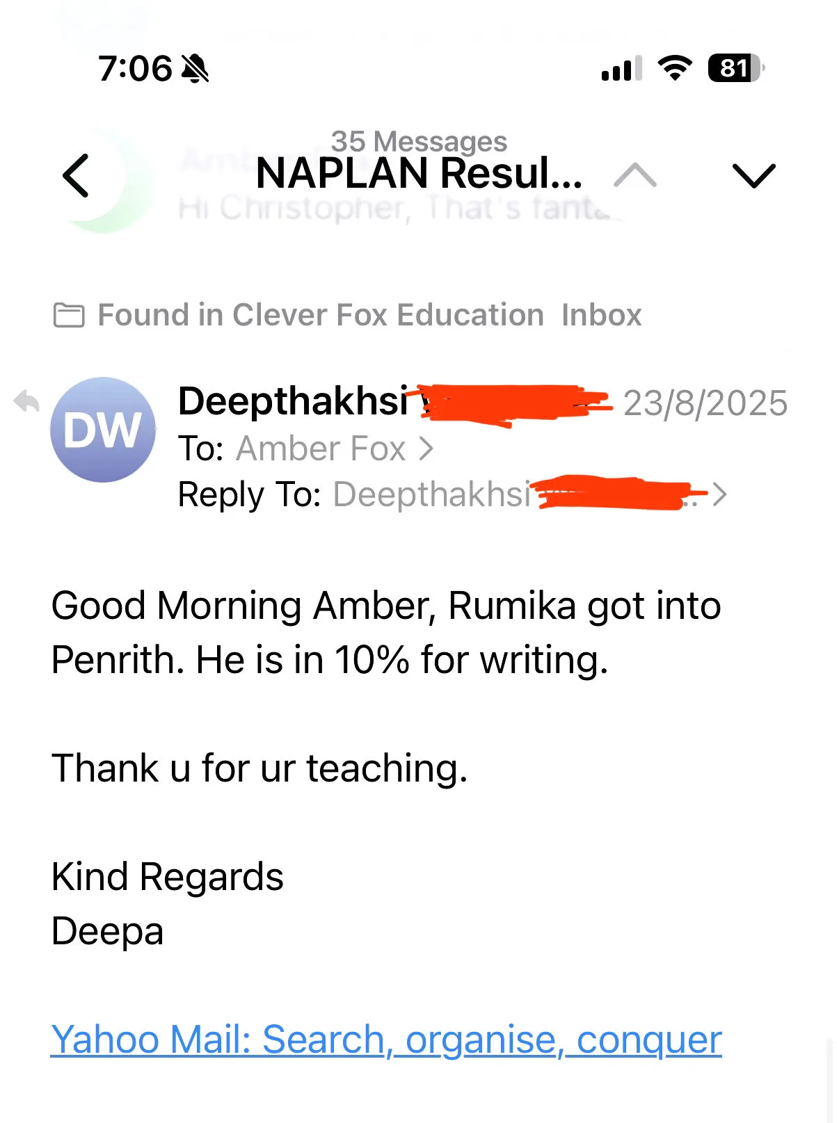 Top 10% Writing and Penrith!