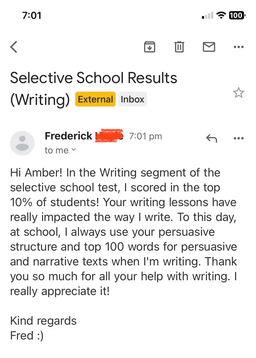 Top 10% Writing!