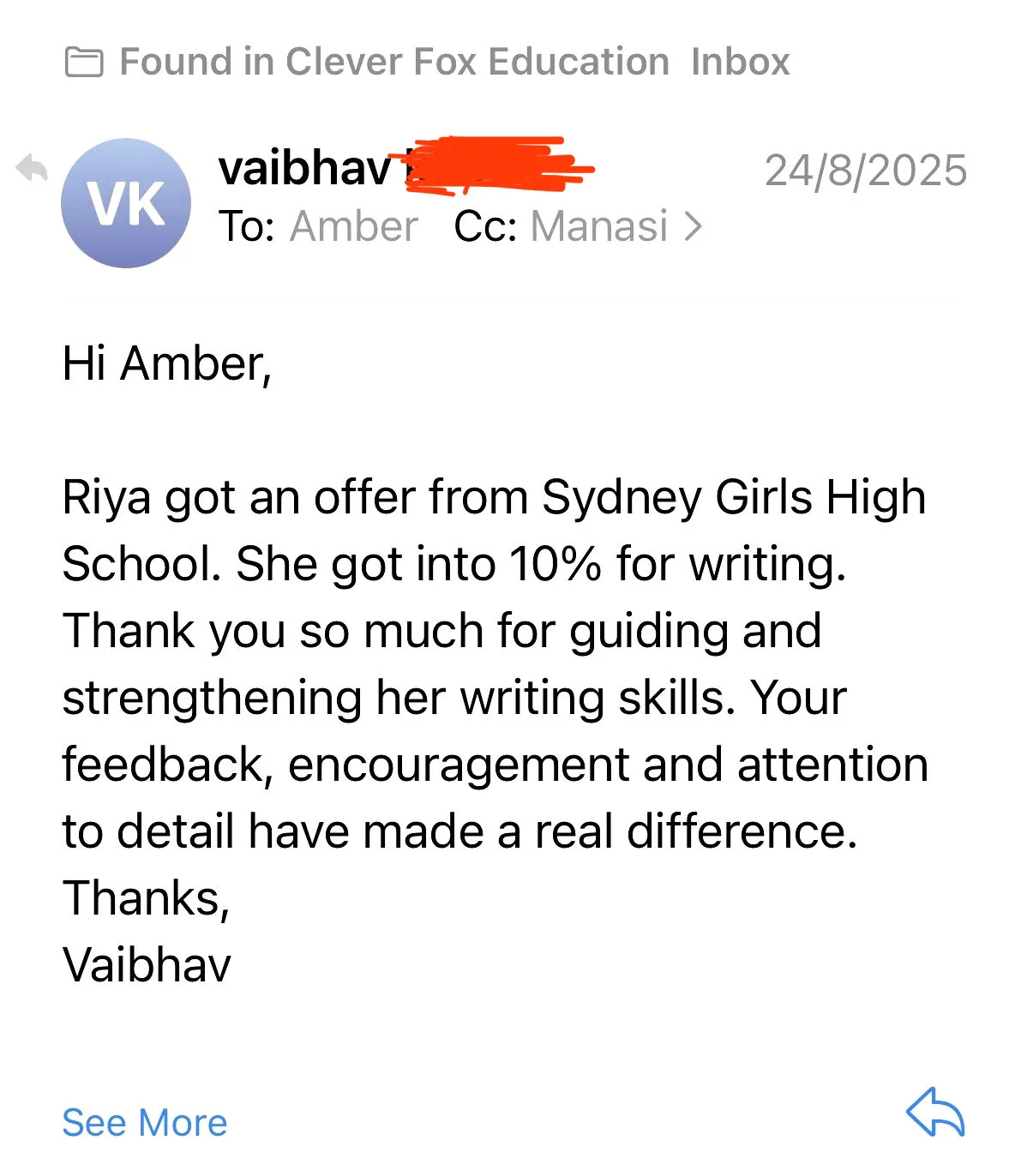 Top 10% writing and Sydney Girls High!