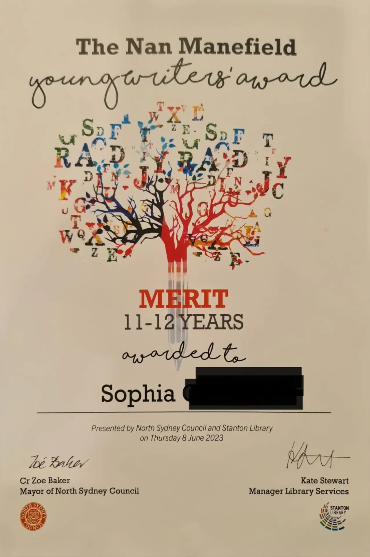Young Writers Award!